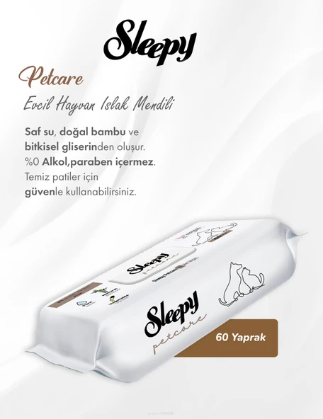 Sleepy 7 AL 6 ÖDE  Petcare Evcil Hayvan Islak Havlusu 60'lı ve ROSIE - Resim 2