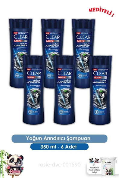 Clear Men  6'lı Yoğun Arındırıcı Kepeğe Karşı Şampuan 350 ml ve ROSIE ürün görseli
