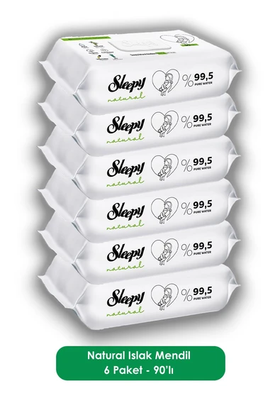 Sleepy 6 Adet  Natural Yenidoğan Islak Mendili 90 Adet,Bebek Örtüsü 10'lu ve ROSIE - Resim 4