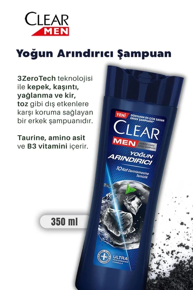 Clear Men 3'lü Yoğun Arındırıcı Kepeğe Karşı Şampuan 350 ml ve ROSIE - Resim 2