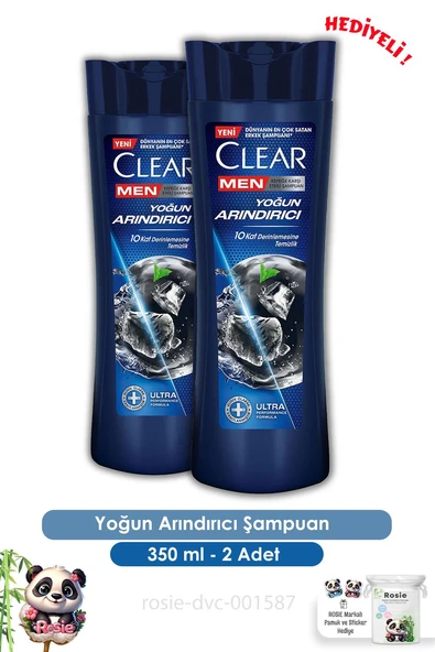 Clear Men 2'li Yoğun Arındırıcı Kepeğe Karşı Şampuan 350 ml ve ROSIE ürün görseli