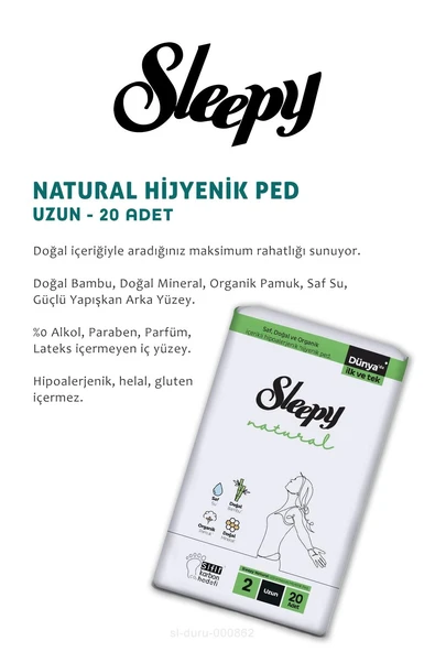 Sleepy Natural Ultra Hassas Hijyenik Ped  3'lü, Sensitive Mendil Cep Boy 25' li ve ROSIE - Resim 3