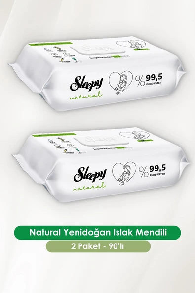 Sleepy 2'li Natural Yenidoğan Islak Mendili 90 Adet ve ROSIE - Resim 2