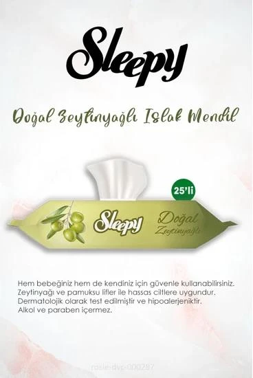 Sleepy Natural Ultra Hassas Hijyenik Ped  3'lü, Zeytinyağlı Mendil Cep Boy 25' li ve ROSIE - Resim 5