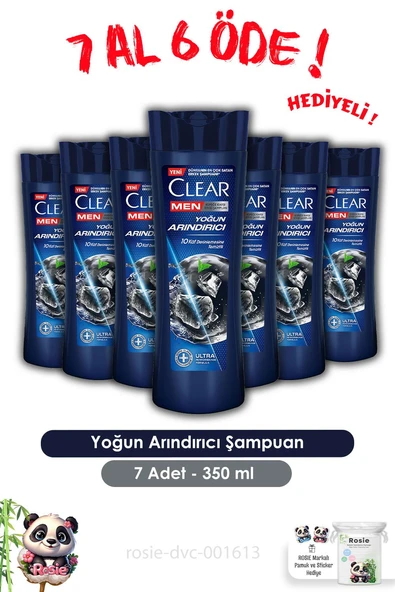 Clear Men 7 AL 6 ÖDE Yoğun Arındırıcı Kepeğe Karşı Şampuan 350 ml ve ROSIE ürün görseli