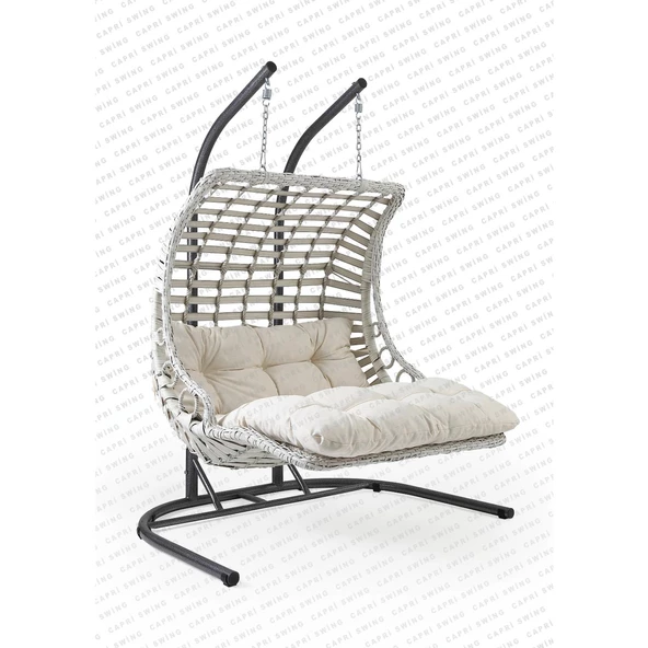 Capri Swing Bodrum Double Çiftli Rattan Bahçe Salıncağı | Rehome - 3