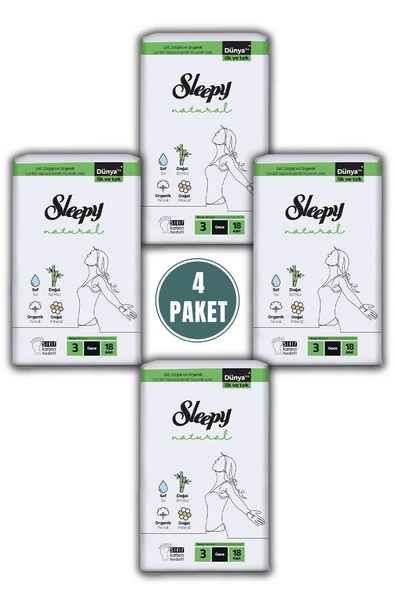 Sleepy Natural Ultra Hassas Hijyenik Ped Gece 72 Adet Ped ve ROSIE - 2