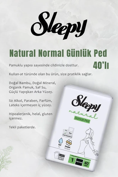 Sleepy 2'li Natural Ultra Hassas Günlük Ped  Seti, Islak Mendil ve ROSIE - Resim 3