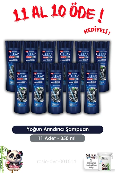 Clear Men 11 AL 10 ÖDE Yoğun Arındırıcı Kepeğe Karşı Şampuan 350 ml ve ROSIE ürün görseli