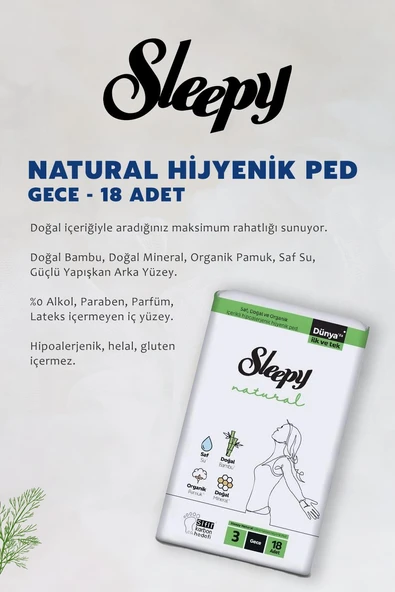 Sleepy  Natural Ultra Hassas Hijyenik Ped Mega Fırsat Paketi Gece 108 Adet ve ROSIE - Resim 3