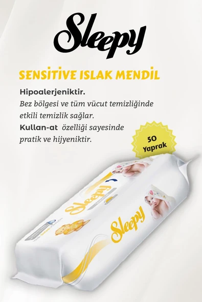 Sleepy Natural Ultra Hassas Gece Ped 18'li,Günlük Ped 32'li,  Sensitive 50'li Mendil ve ROSIE - Resim 4