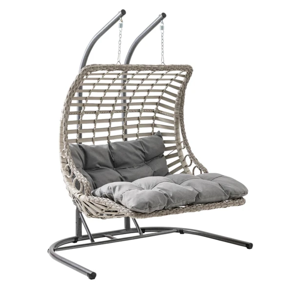 Capri Swing Bodrum Double Çiftli Rattan Bahçe Salıncağı | Rehome