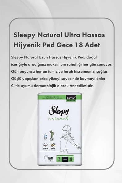 Sleepy Natural Hijyenik Ped Gece 18 Adet X 3 ve Hediye Elidor 2'si 1 Arada Kepeğe Karşı Etkili 400 ml - Resim 3