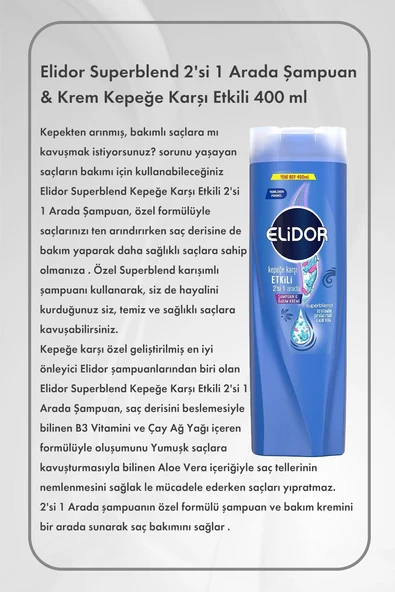 Sleepy Natural Hijyenik Ped Gece 18 Adet X 3 ve Hediye Elidor 2'si 1 Arada Kepeğe Karşı Etkili 400 ml - Resim 2