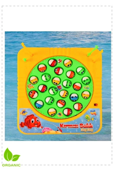 OMZ Kırmızı Balık Gölde Pilli Müzikli Balık Tutma Oyunu Erkek Kız Egitici Montessori Oyuncaklar - 3