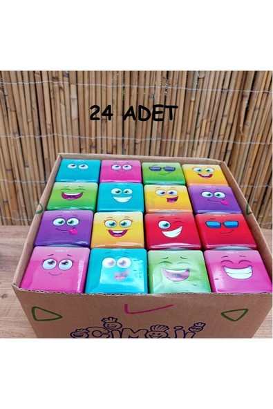 Çimoji Wren Shop Emoji Figür Midi Küp Çim Adam 24 Adet Doğum Günü Ve Özel Günler Için