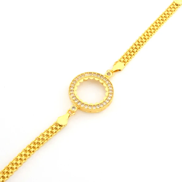 Çeyrek Altın Çerçeve Bileklik Çelik Altın Kaplama BLK-1109 - 2