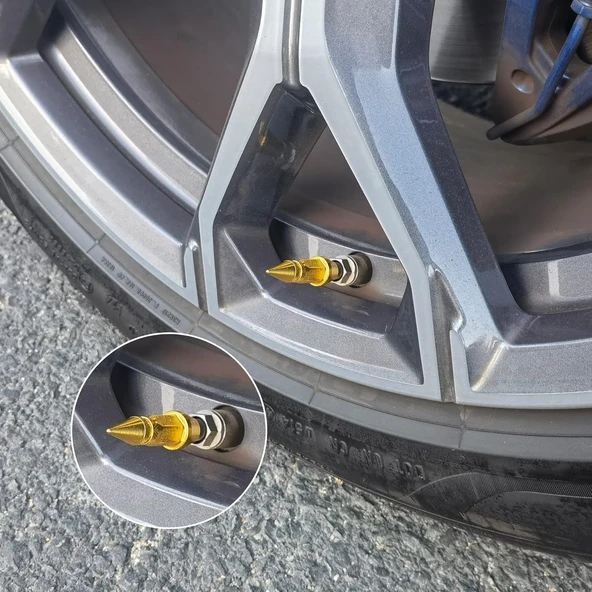 Alüminyum Sivri Sibop Kapağı Gold 4'lü 45MM - 4