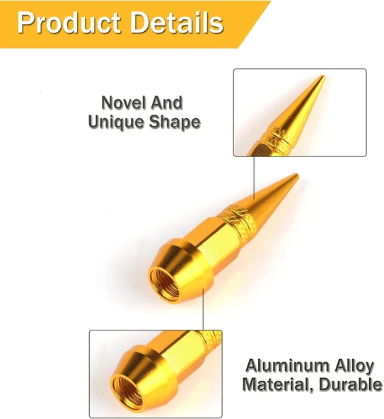 Alüminyum Sivri Sibop Kapağı Gold 4'lü 45MM - 2