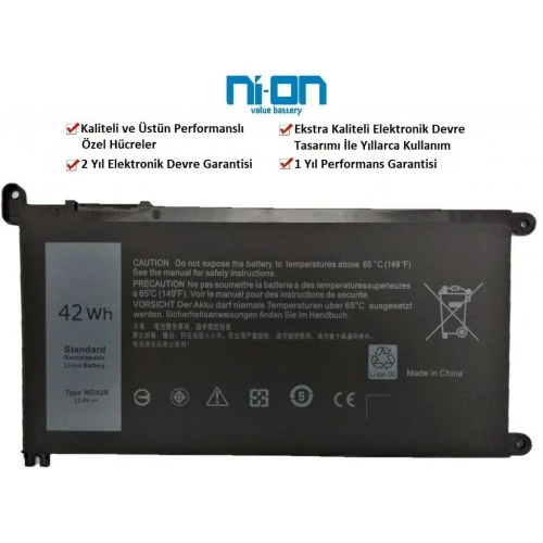 Nion Dell P69G P69G001 A Kalite Notebook Batarya - Pil ürün görseli 1