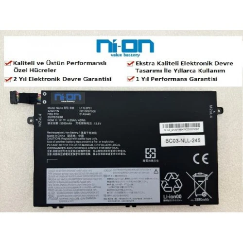 Nion Lenovo 20KN005ETX Type 20RD-0065TX Notebook Batarya - Pil ürün görseli