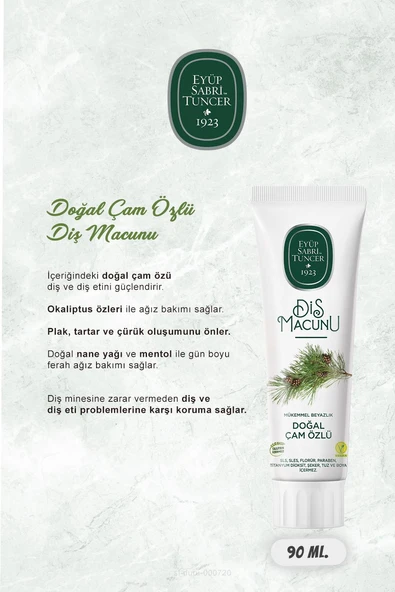 Aloe Vera, Misvak, Ceviz ve Kabuğu, Kakao, Çam Özlü 90 ml Diş Macun Seti ve Rosie - 3