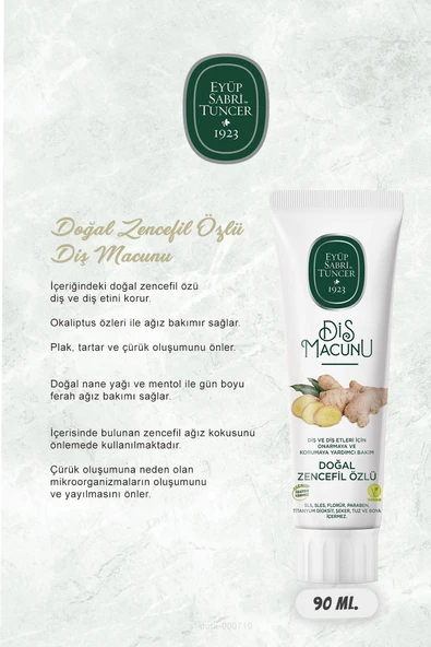 Misvak, Zencefil, Lavanta, Kakao, Çam Özlü 90 ml Diş Macun Seti ve Rosie - Resim 6