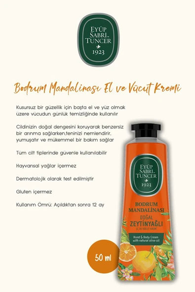 El ve Vücut Kremi 50 ml, Sıvı Sabun 1500 ml Bodrum Mandalina ve Rosie Hediye - 2