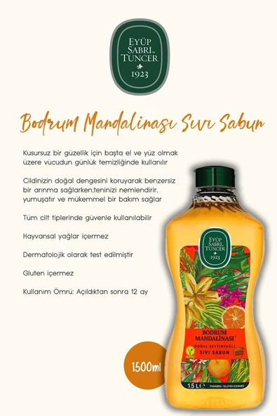 Sabun 500 ml ve 1500 ml, Krem 50 ml, Kolonya 1 lt Bodrum Mandalina ve Rosie Hediye - 5