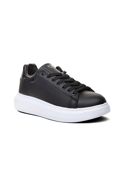 Best Of 150-25 Deri Comfortable Erkek Sneaker Siyah Beyaz