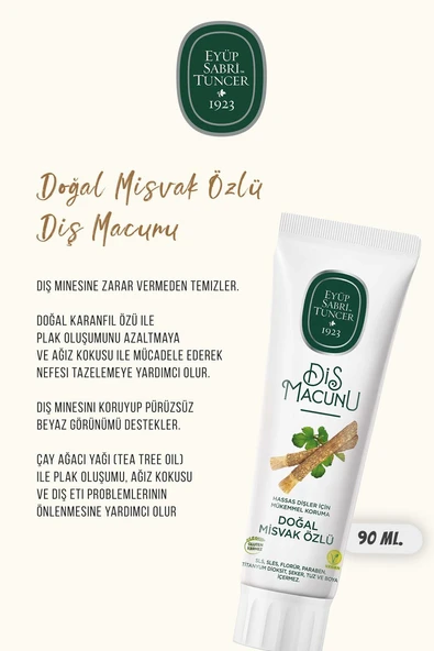 Misvak, Ceviz ve Kabuğu, Lavanta, Kakao, Çam Özlü 90 ml Diş Macun Seti ve Rosie - Resim 6