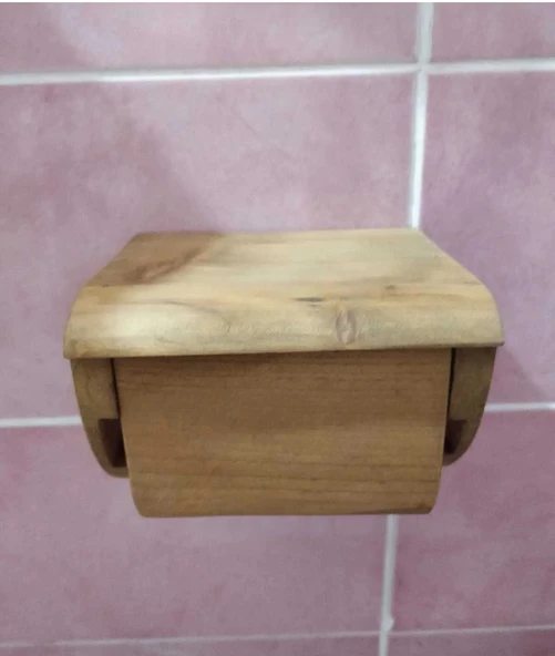 Ahşap Çam Tuvalet Kağıtlığı - 2