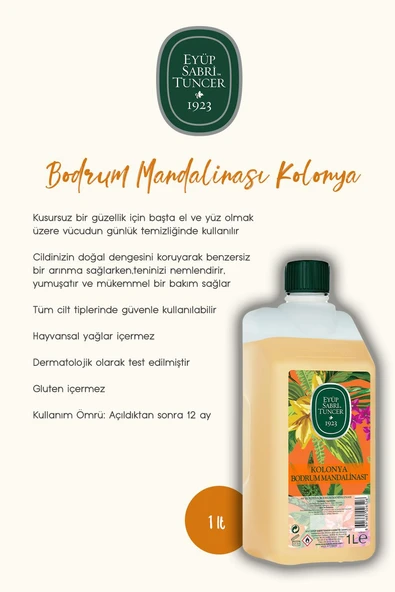 Sabun 500 ml ve 1500 ml, Krem 50 ml, Kolonya 1 lt Bodrum Mandalina ve Rosie Hediye - 3