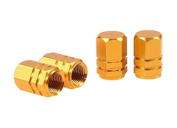 Alüminyum Altıgen Sibop Kapağı 4'lü Altın Sarı - 3