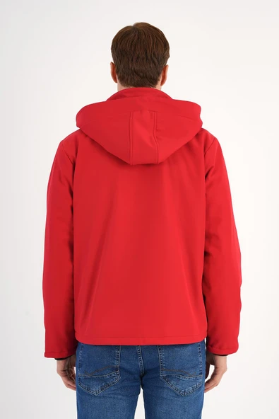 Shield Kırmızı Erkek Kapüşonlu Softshell Mont - 3