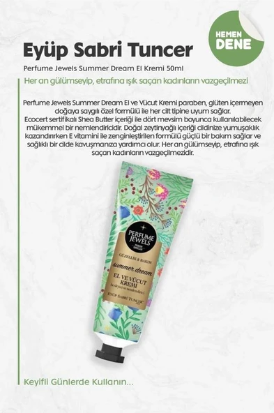 Eyüp Sabri Tuncer Perfume Jewels Summer Dream El Kremi 50ML - Resim 6