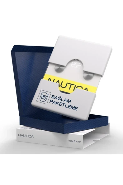 Nautica Sport Collection Vücut Analizli Akıllı Bluetooth Tartı Baskül Logo Sarı - 5