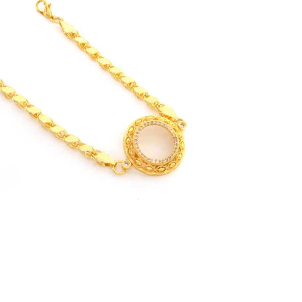 Çeyrek Altın Çerçeve Bileklik Çelik Altın Kaplama İşlemeli Arpa Model BLK-1091 ürün görseli