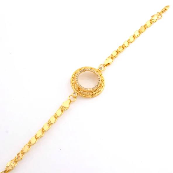 Çeyrek Altın Çerçeve Bileklik Çelik Altın Kaplama İşlemeli Arpa Model BLK-1091 - Resim 4
