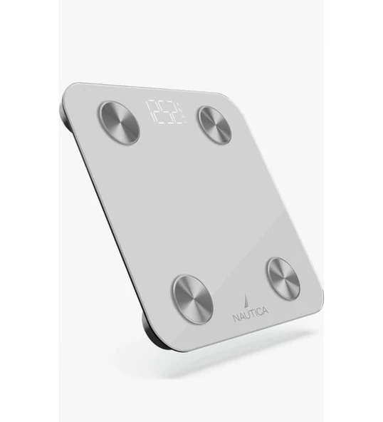 Nautica BT600 Bluetooth Vücut Analizli Yağ Kas Su Ölçer Akıllı Tartı Beyaz - 3