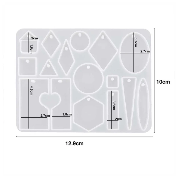 Epoksi Silikon Kalıp Çoklu Anahtarlık Delikli Kolye Küpe Kalıbı - 2