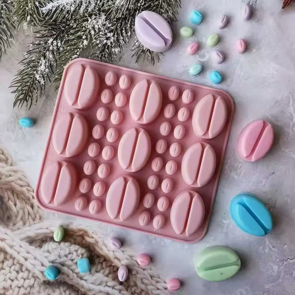 Silikon Kek Kalıp Sugarcraft Kahve Çekirdekleri Kalıbı Şeker Hamuru Çikolata Kalıbı - 4