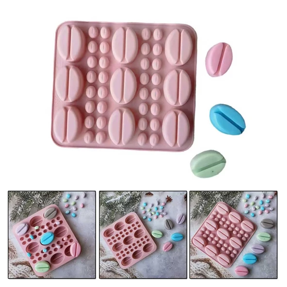 Silikon Kek Kalıp Sugarcraft Kahve Çekirdekleri Kalıbı Şeker Hamuru Çikolata Kalıbı