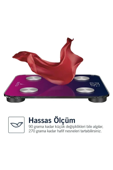 Nautica Gradient Collection Vücut Analizli Akıllı Bluetooth Tartı Baskü Navy Fuşya - 4