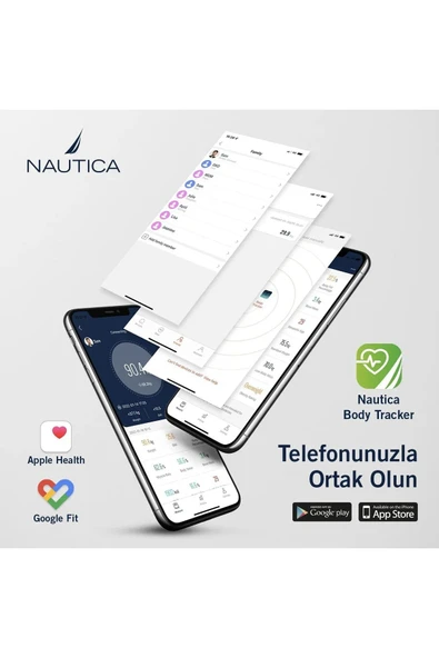 Nautica Gradient Collection Vücut Analizli Akıllı Bluetooth Tartı Baskü Navy Fuşya - 5