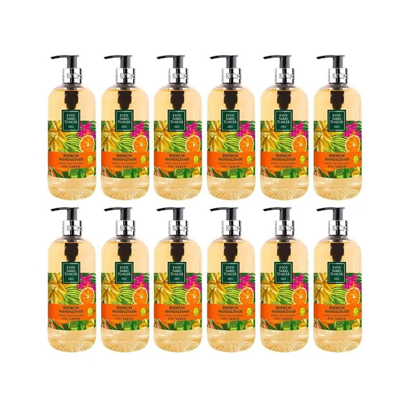 EST Bodrum Mandalinası Doğal Zeytinyağlı Sıvı Sabun 500 ml x 12 - Resim 2