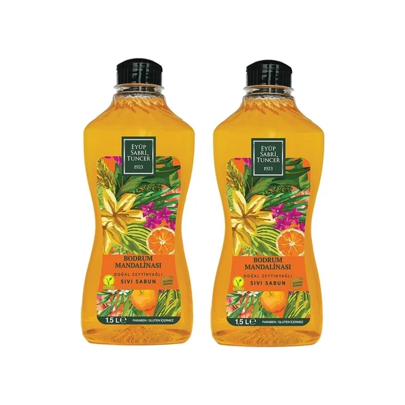 Eyüp Sabri Tuncer Bodrum Mandalinası Doğal Zeytinyağlı Sıvı Sabun 1500 ML x 2