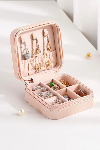 Bino Takı Kutusu Makyaj Organizeri Kolye Küpe Yüzük Takı Standı - 6