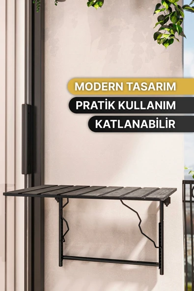Bino Balkon Bahçe Masası Mutfak Masası Katlanır Duvar Masası Piknik Kamp Masası Dekoratif Şık Ayarlı Masa - 4