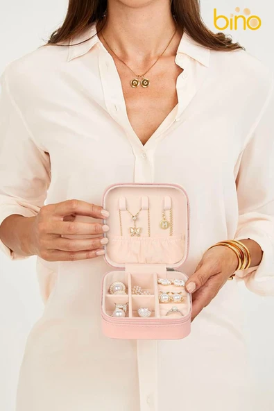 Bino Takı Kutusu Makyaj Organizeri Kolye Küpe Yüzük Takı Standı - 3